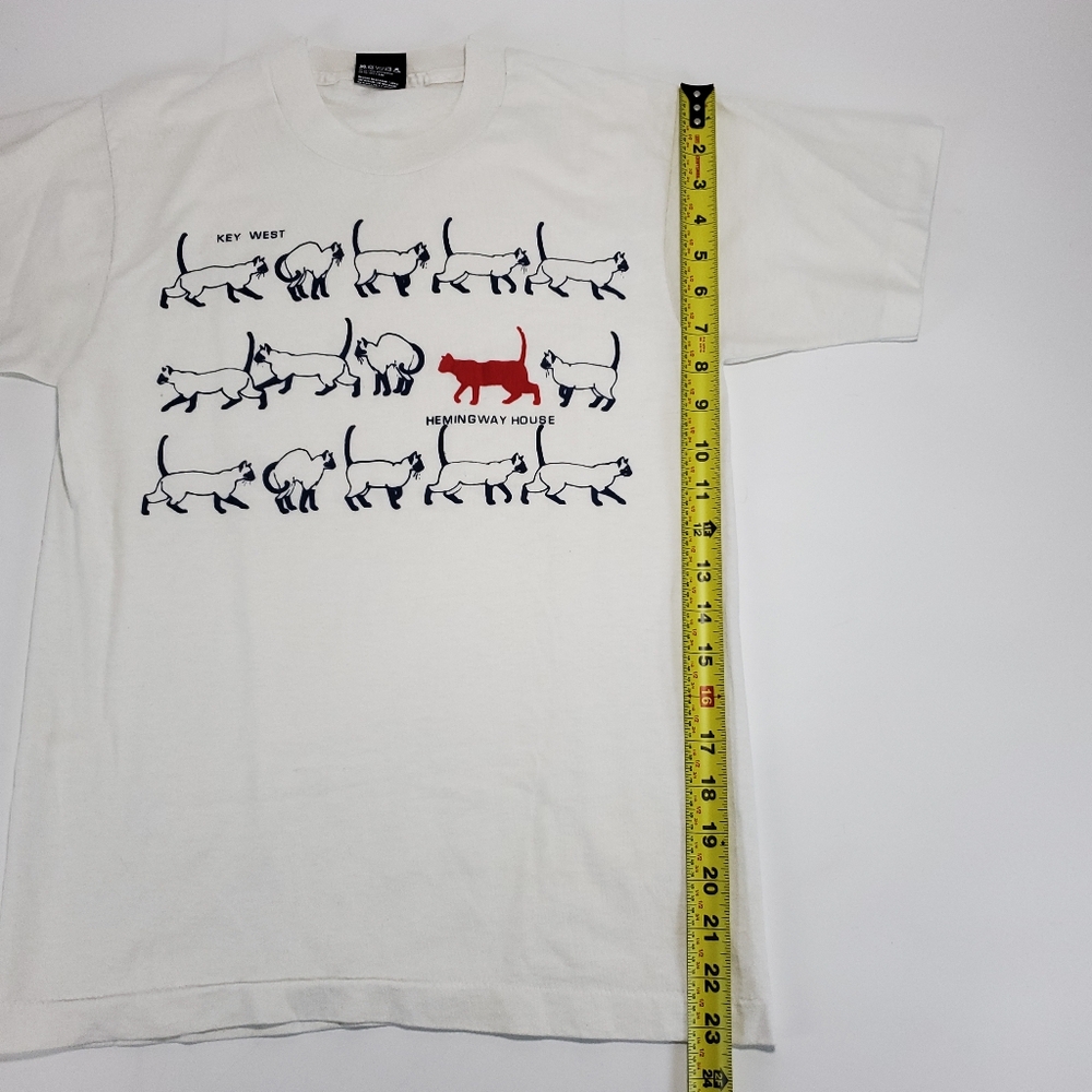 Vintage Hemingway House Key West Single Stitch Cat Graphic Short Sleeve T-shirt - Picture 12 of 12
